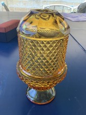 Vintage Amber Glass Fairy Lamp