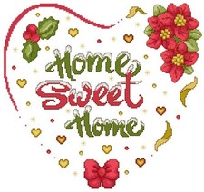 Home Sweet Home Cuore Thun Poinsettia Stella Natalizia  - Schema punto croce