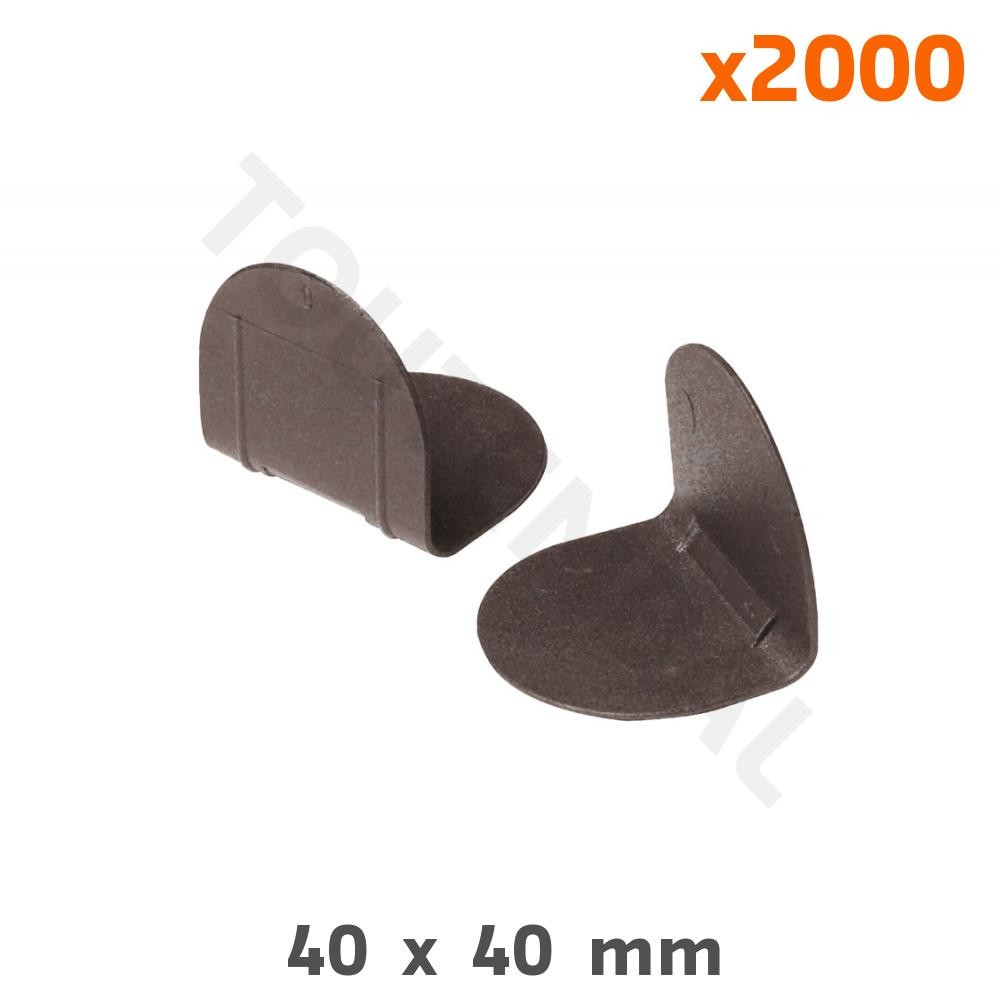 Angle protection plastique lisse pour feuillard 40 x 40 mm noir en lot de 2000 pièces