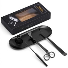 4 in 1 Candle Care Kit Black Wick Trimmer Cutter Snuffer Dipper Tool Set