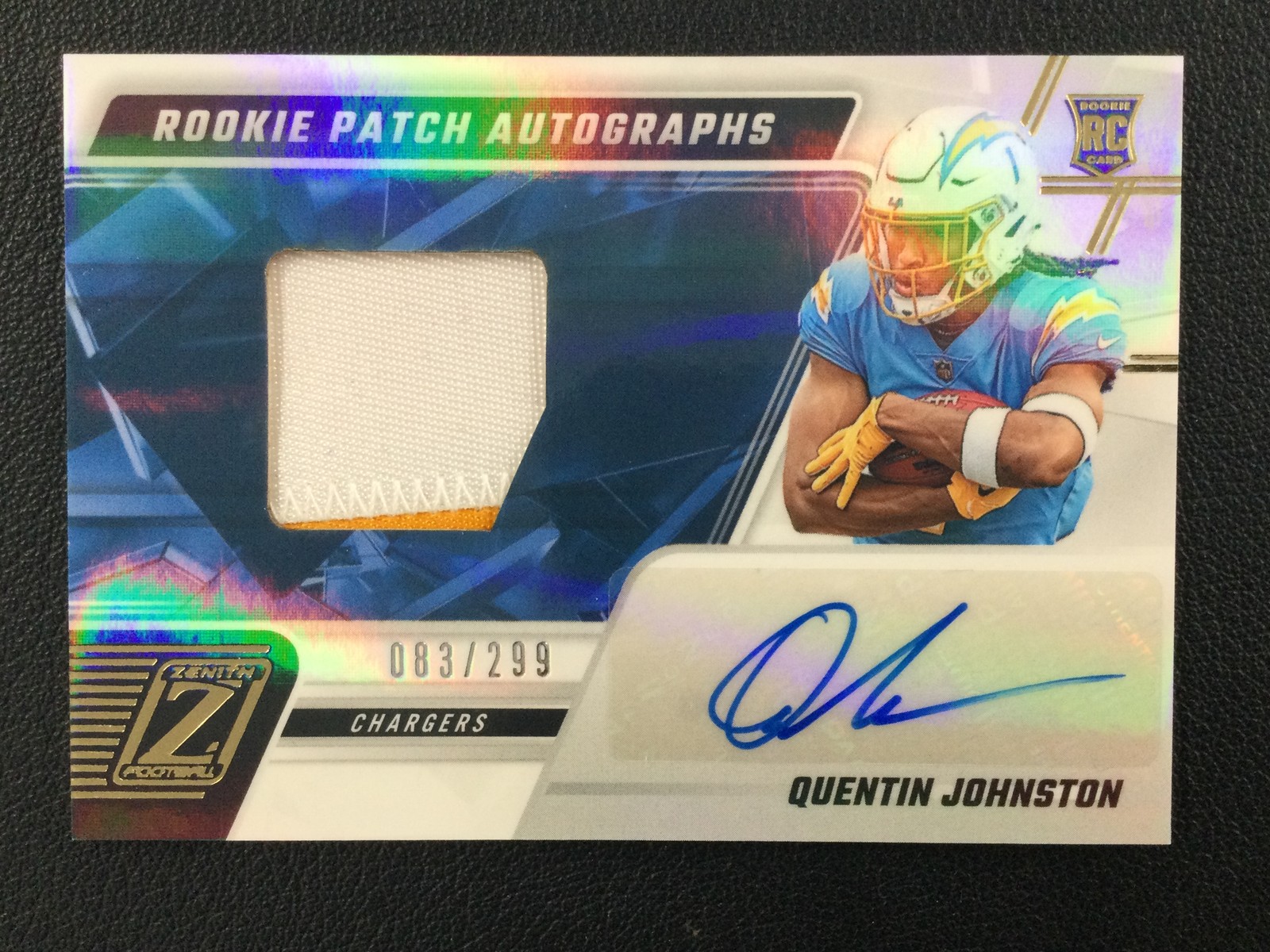2023 Panini Zenith #228 Quentin Johnston Rookie Patch Auto /299 LA Chargers