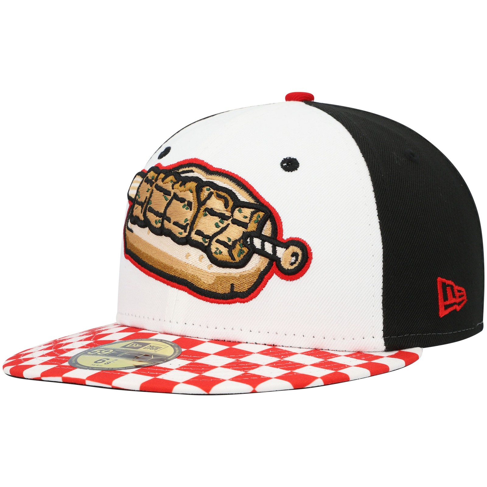 PONY Cappello Uomo New Era Bianco Binghamton Rumble Ponies Tema Notte 59FIFTY Fitted