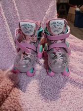 Hello Kitty Youth Adjustable Roller Skates Size 11-2 Pink Teal