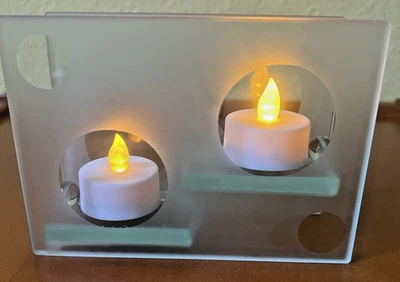 Formano Glas Teelichthalter satiniertes Glas für 2 Teelichter - Bild 1 von 4
