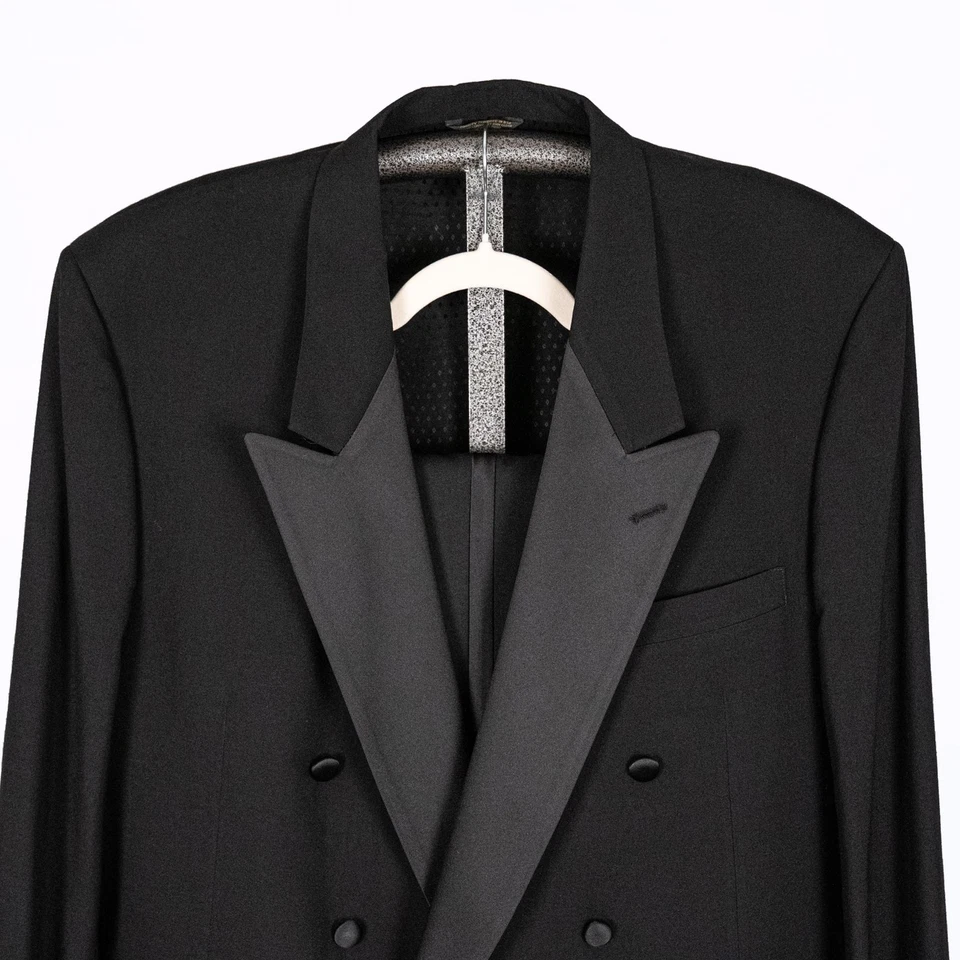 Smoking vintage ACTWU feito em união Pierre Balmain peito duplo 48 REG 100% lã - Imagem 2 de 4