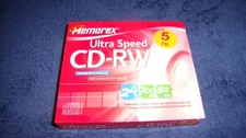 Memorex CD-RW Ultra Speed 5 pack 24x 700 MB 80 Minutes Rewritable 2004