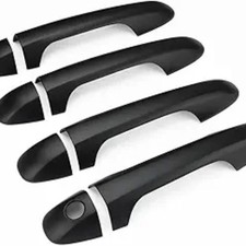 Exterior Door Handle Cover Compatible for Matte Black Without Smart Key Holes