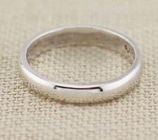 Sterling Silver 3.4mm Plain Band Ring Size 6.75