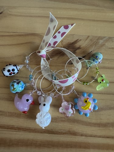 LUSTIGER OSTERHASE ENTE VOGEL EI ETC. Wein Charms 8er Set - Bild 7 von 9