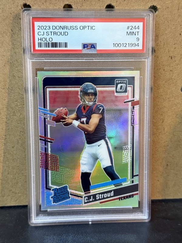 2023 Donruss Optic Holo Prizm #244 CJ Stroud Texans RC Rookie PSA 9 MINT