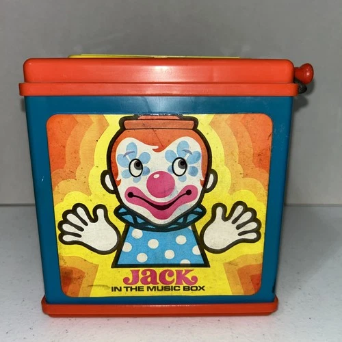 Vintage 1976 Mattel USA Jack in the Box Works Music Comical Pop Out Clowns USA