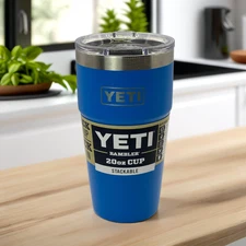 Yeti Rambler 20 oz Stackable Cup Big Wave Blue Limited Edition Retired NWTs