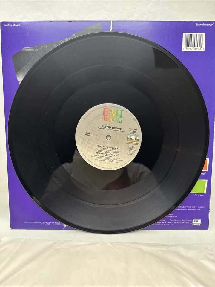 David Bowie “Never Let Me Down ‘87 And Cry” Single 12” Vinyl 33 LP Dance Remix - Image 3 of 4