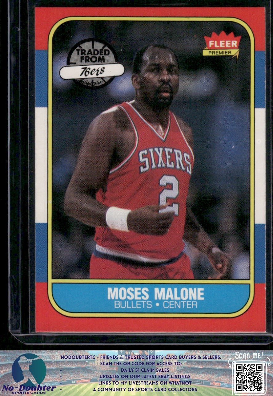 1986-87 Fleer #69 Moses Malone Washington Bullets NM PO.86