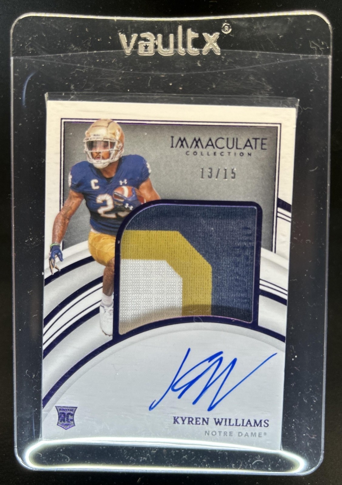 Kyren Williams Panini Immaculate Collection Collegiate #62 Patch Autograph-Purple
