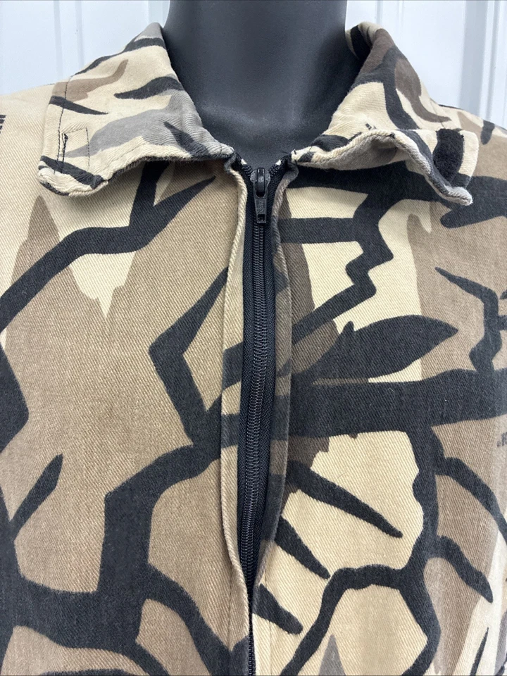 Predator Camouflage Coat Mens Size XL Long Sleeve Zip Up Camo 100% Cotton - Image 2 of 4