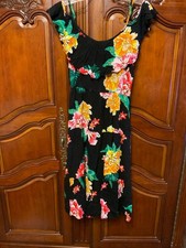 old navy ladies medium black floral ruffle dress
