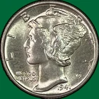 1941 Mercury Dime Brilliant Uncirculated BU Coin #40595