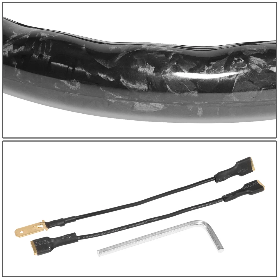 NRG 350MM 3" DEEP DISH 6-HOLE FORGED CARBON FIBER 3-SPOKE STEERING WHEEL BLACK - Image 4 of 4