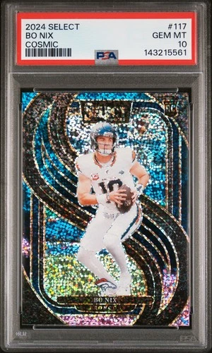 2024 Select Bo Nix Cosmic SSP Case Hit #117 Premier Level Broncos PSA 10 POP 1
