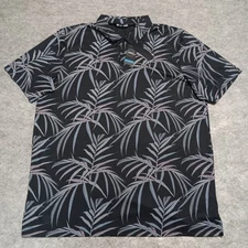 Travis Mathew Buzz Words No Logo Golf Polo Shirt Men 2XL Black Pima Cotton Blend