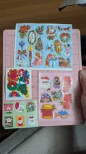 Vintage Christmas Stickers Gummed Seals Lot Of 4 Sheets