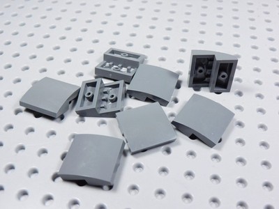 LEGO Lot of 8 Dark Bluish Gray 2x2 Curved Slopes No Stud AM
