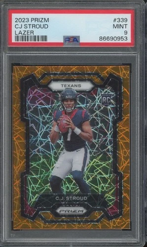 2023 Panini Prizm Lazer #339 CJ Stroud RC Rookie Mint PSA 9