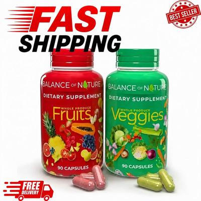 2-Pack Ntures Fruits & Veggies Balance Na Dietary supplement(90 Capsules Each)