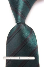 New Classic Striped Green Black JACQUARD WOVEN 100 Silk Men's Necktie Tie
