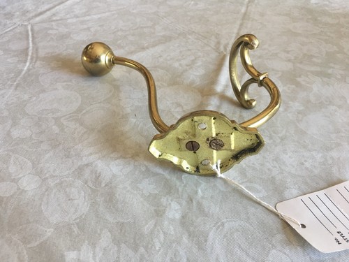 Solid Brass Metal Wall / Door/ Plant/ Coat / Misc. Double Hook - Picture 8 of 8