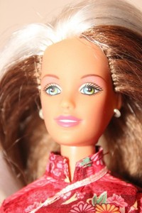 X Men Rogue White Streaks Full Head Brown Hair Reroot Skipper Doll