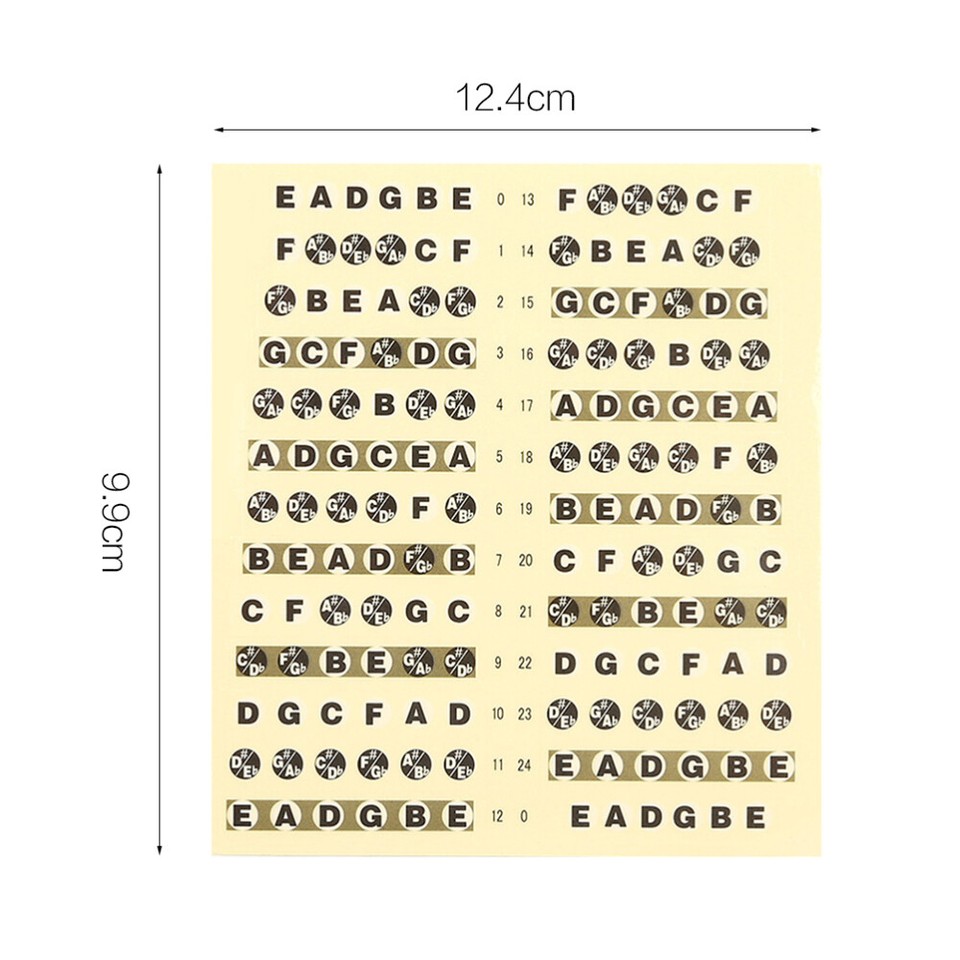 Guitar Trainer Notes Bass Fretboard Chart Fingerboard Sticker eBay