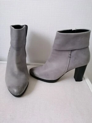 Stiefeletten Stiefel Winterschuhe Boots Lederstiefel 38 Leder Vintage Style Grau - Bild 1 von 4