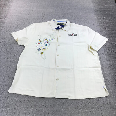 Nat Nast Shirt Mens Extra Large Button Up Bourbon Whiskey Beige Casual Adult