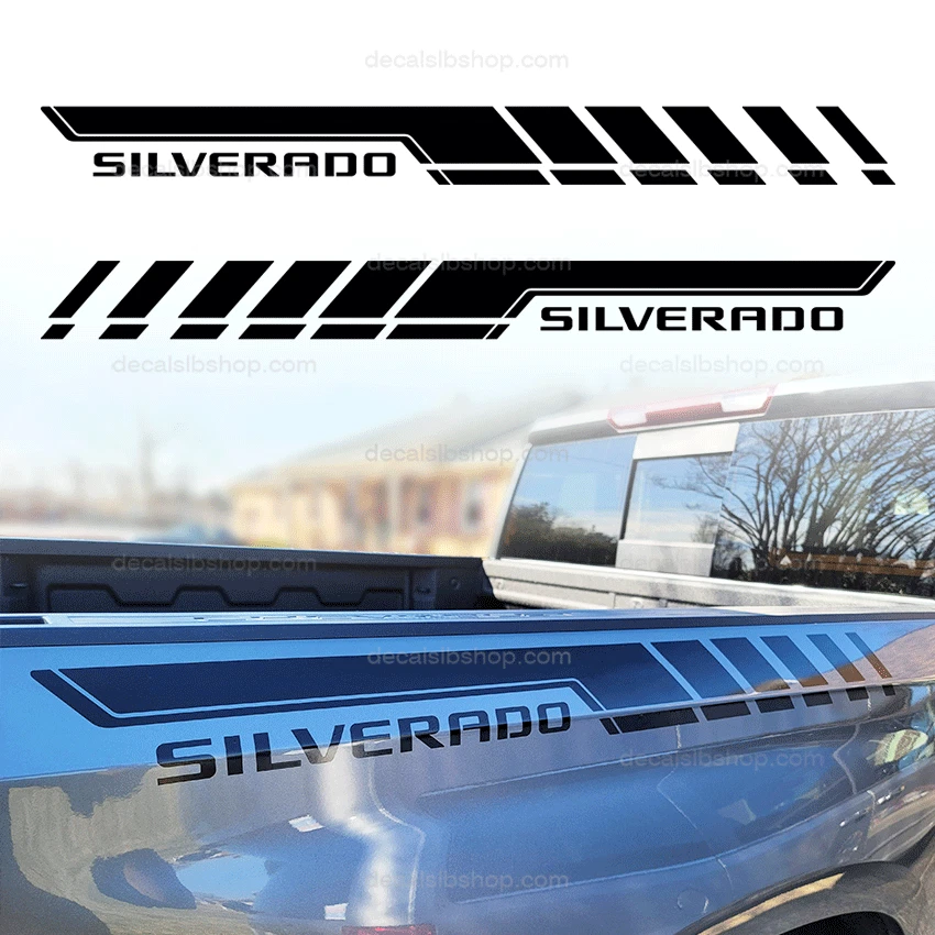 Custom Vinyl Bedside Decal Fits Chevy Silverado Chevrolet Trucks Sticker Graphic - Image 2 of 3