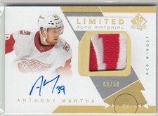 2018-19 SP Authentic Limited Patch Autographs #30 Anthony Mantha 8/50