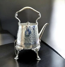 Silverplate Kettle Tea Pot Warming Base  Richard Richardson Sheffield 19th C