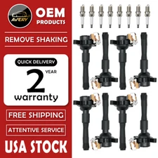 8* Ignition Coils + 8* Spark Plugs for BMW 528i M5 840Ci 328i 740iL 750iL