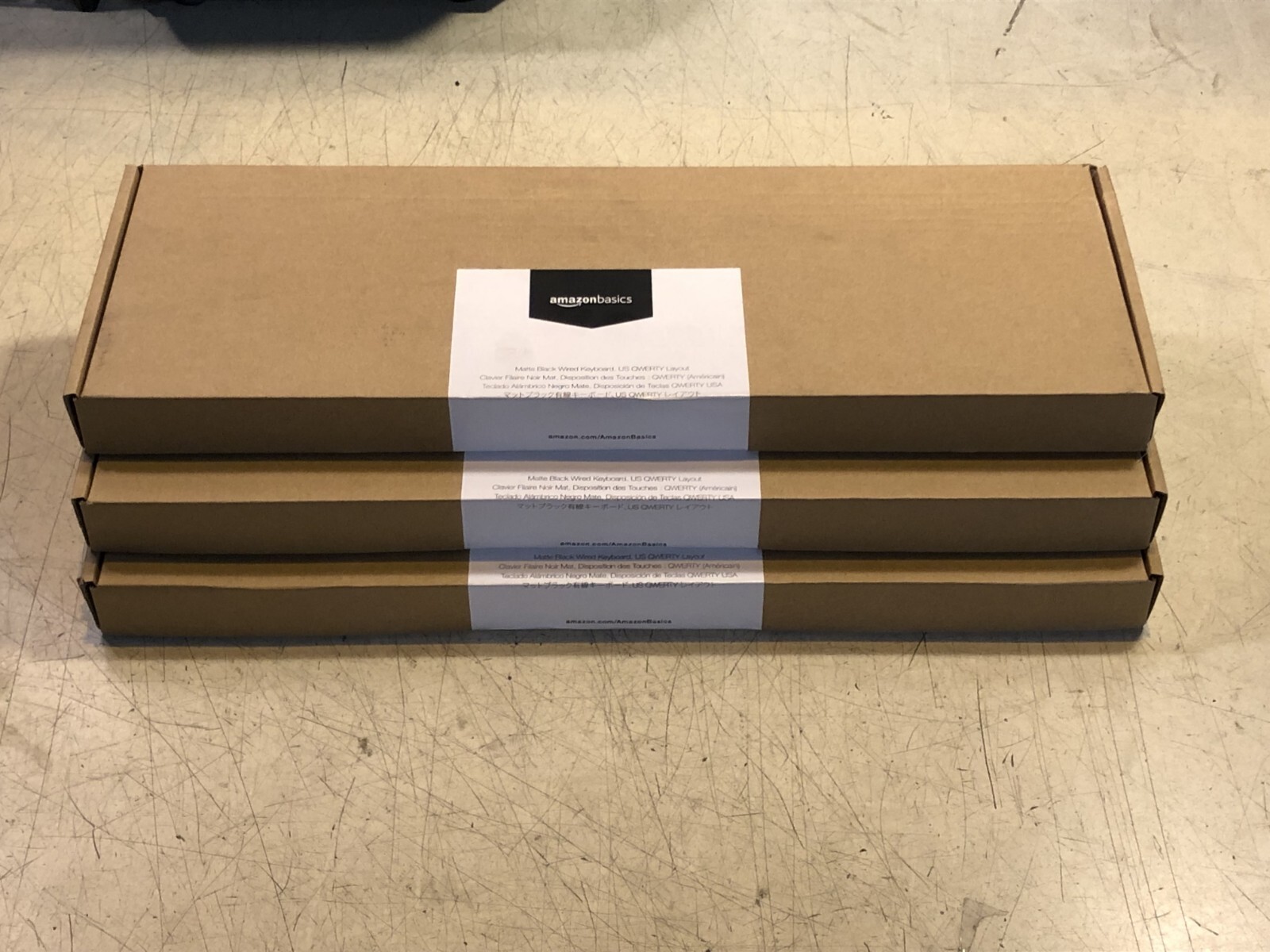 Lot of 3 Amazonbasics Wired USB Keyboard with US Layout (QWE