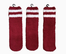 Women's Super Soft Winter Cozy Fuzzy Crew Slipper Socks Red Size 5-9  5812