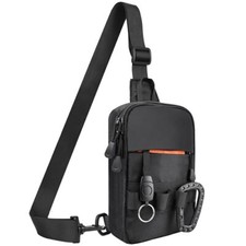 Mens Sling Bag, YKK Zippers Small Crossbody Bag for Hiking Travel Work, Water
