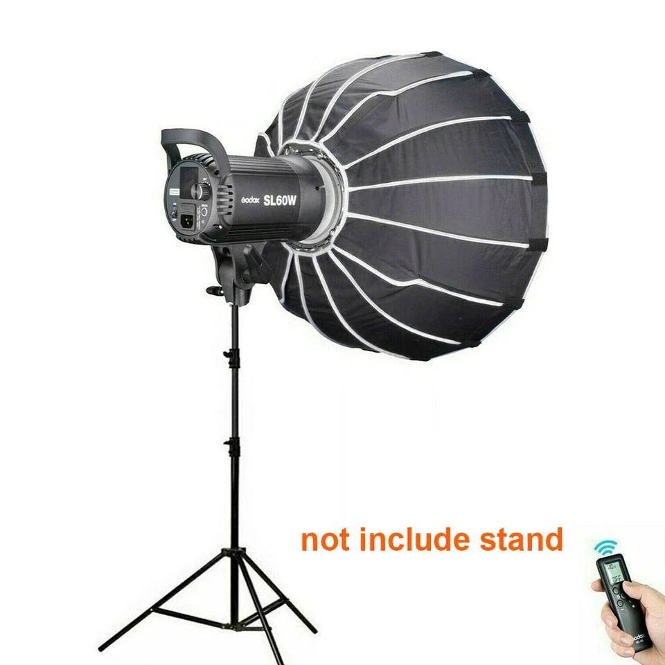 US Godox SL-60W Studio LED Video Light+BD-04 barndoor+ Bowens 120cm Softbox Kit - Image 2 of 4