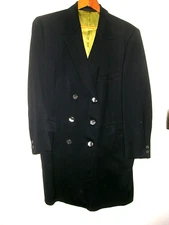 DOUBLE BREASTED TOPCOAT. 1960s or 70s "VIRGIN WOOL"TAILORED BY RICHMAN BROTHERS"
