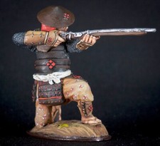 Samurai Guerriero con Moschetto (1600-1800), Soldatino Giocattolo 54 mm Dipinto a Mano