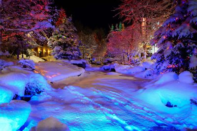 Anime Winter Evening Whistler Village  Gaming Mat Desk 3602