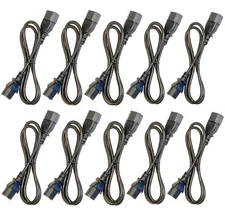 Lot of (10) 3' foot IEC 320 NEMA C13 C14 10A 18AWG PDU to CPU AC Power Cords