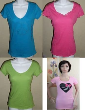 NEW JENNI by JENNIFER MOORE plain or sequin sleepwear short sleeve shirt,XS,S,M