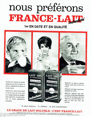 REKLAME WERBUNG 1016 1963 Magertrockenmilch Frankreich - Quickmilch Régila