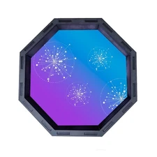 Pastel Stars Octagon Wooden Dice Tray, Rolling Tray D&D Tabletop Board Games RPG